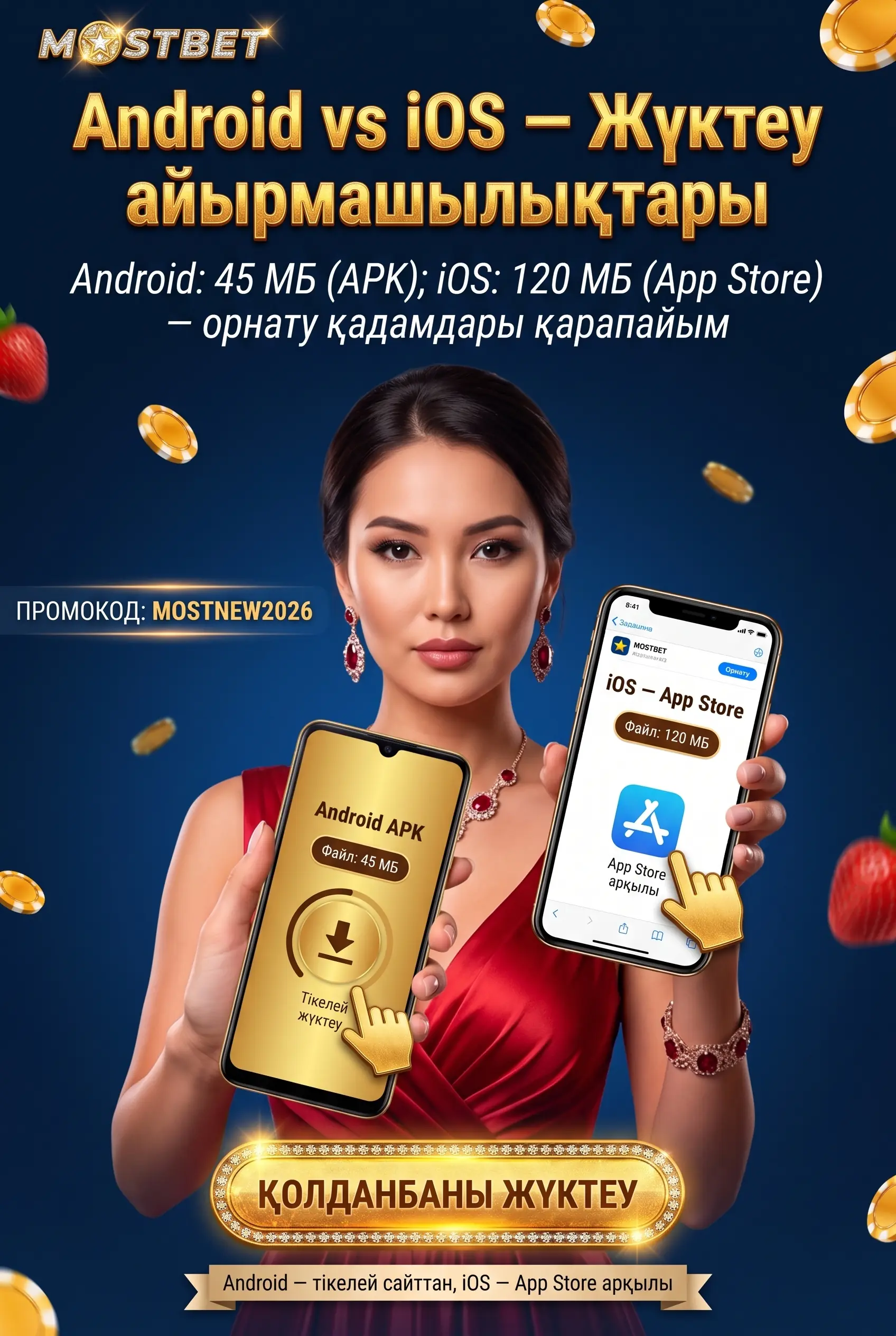 Mostbet қолданбасын Android және iOS үшін жүктеу